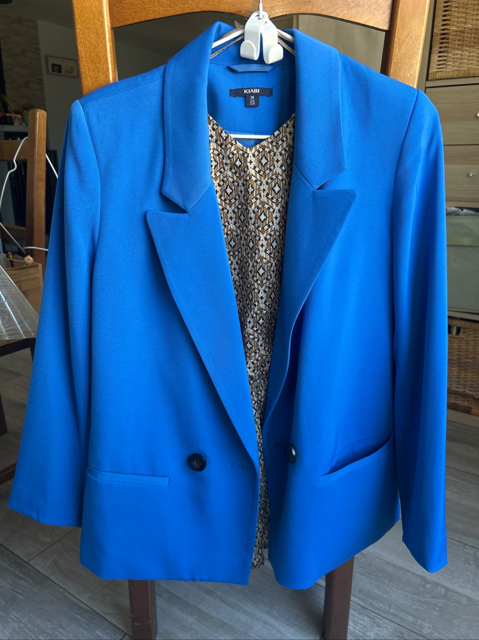 Veste tailleur bleu roi